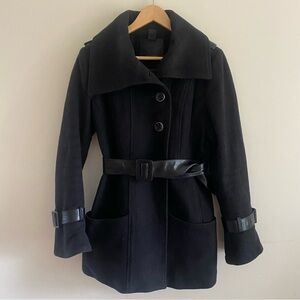 Mackage Wool Coat with leather trim
